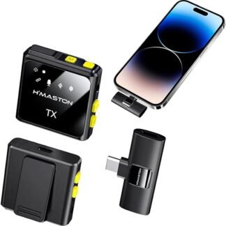 H'MASTON Microfone de Lapela Sem Fio Professional 3 em 1  Tipo-C Android (MK-11-TIPO-C)