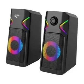 Caixa De Som Gamer Havit SK201 P2 Estéreo 2.0 RGB Preto