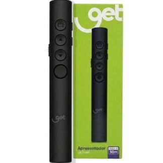 Apresentador de Slides Wireless, Controle de Volume, com Laserpoint, GET, Preto