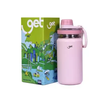 Garrafa Térmica Inox Get Trity 350ml Rosé com tampa e bico