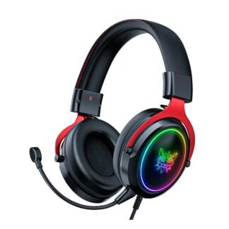 Headset Gamer Profissional Onikuma X10 RGB Preto/Vermelho